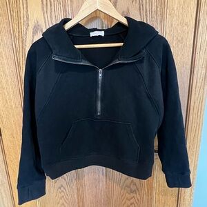 Pink Lily Black Women's Cropped Zip-Up Hoodie Size M